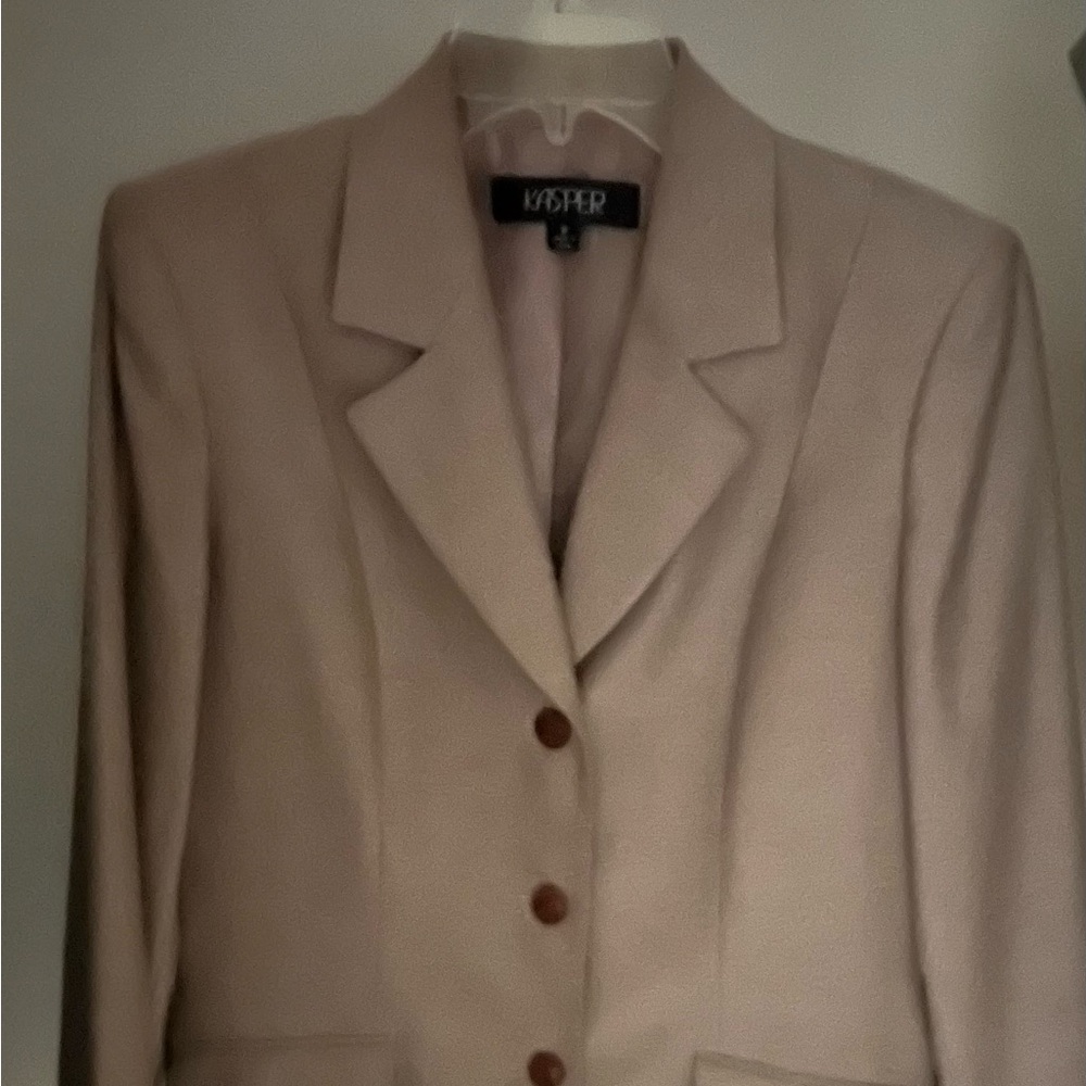 Kasper Tan Blazer Classic Suit Jacket